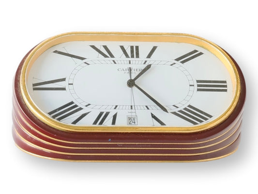 Vintage Cartier Accordion Enameled Desk Clock