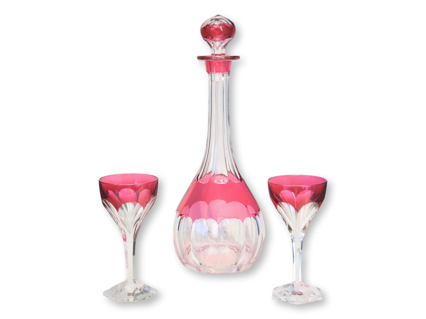 Val Saint Lambert Cordial Decanter Set, 3pc