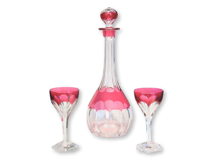 Val Saint Lambert Cordial Decanter Set, 3pc