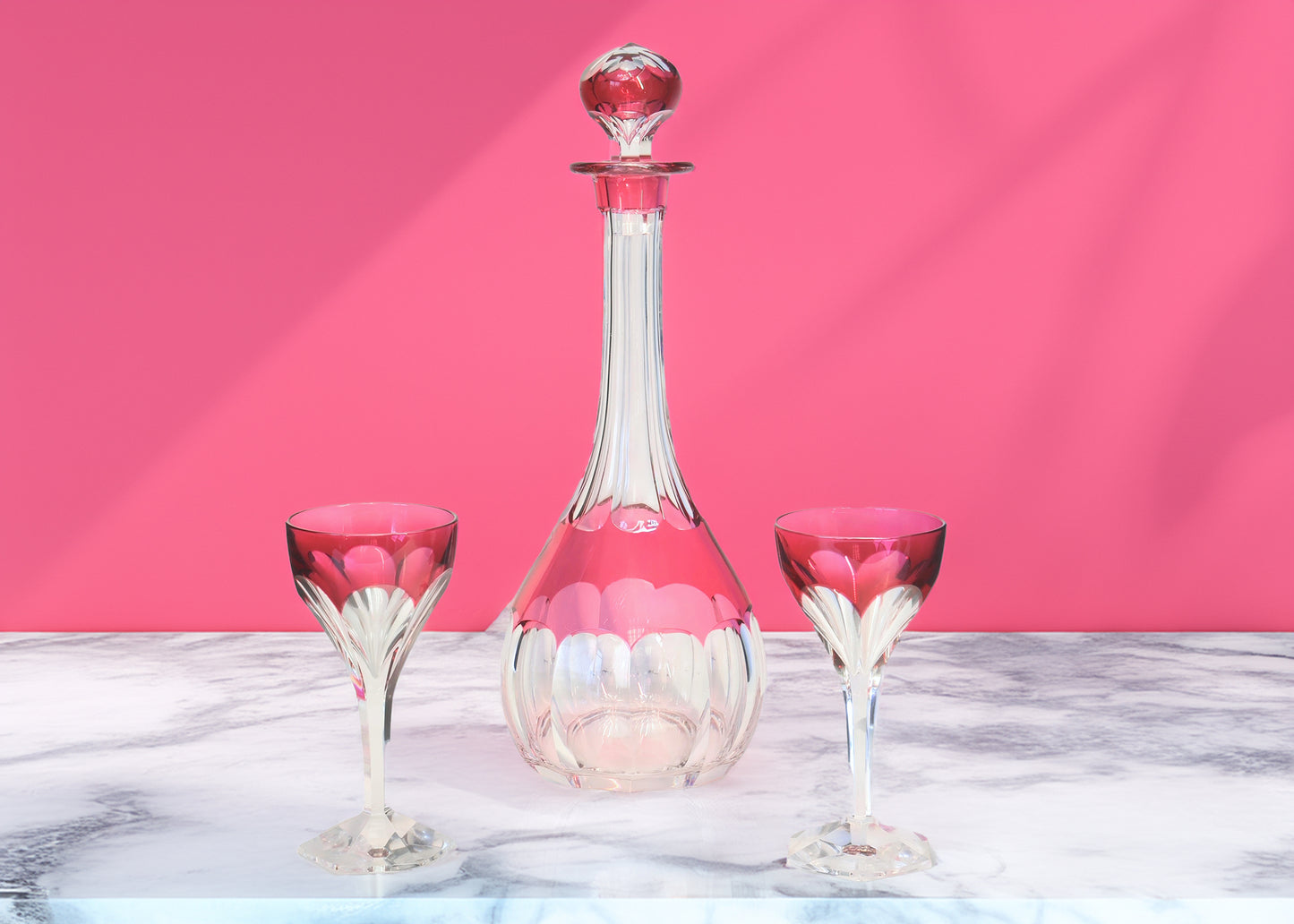 Val Saint Lambert Cordial Decanter Set, 3pc