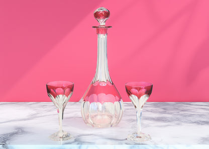 Val Saint Lambert Cordial Decanter Set, 3pc