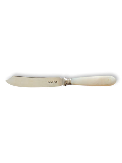 D. 1946 Mother-of-Pearl Handled English Sterling Knives, Walker & Hall