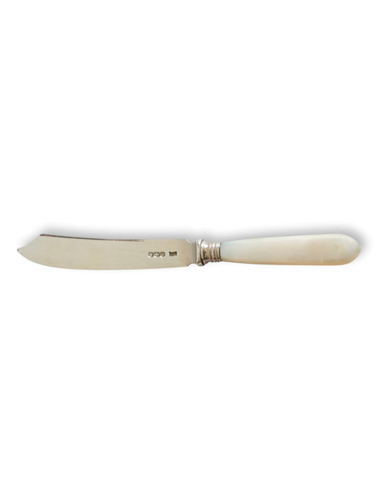 D. 1946 Mother-of-Pearl Handled English Sterling Knives, Walker & Hall