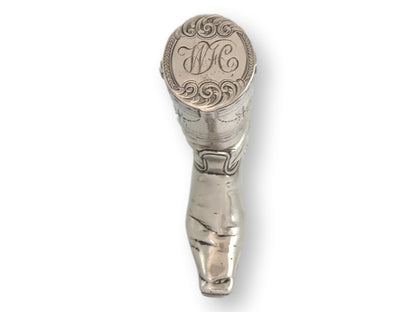 Antique Boot Match Safe  "WH" Monogram