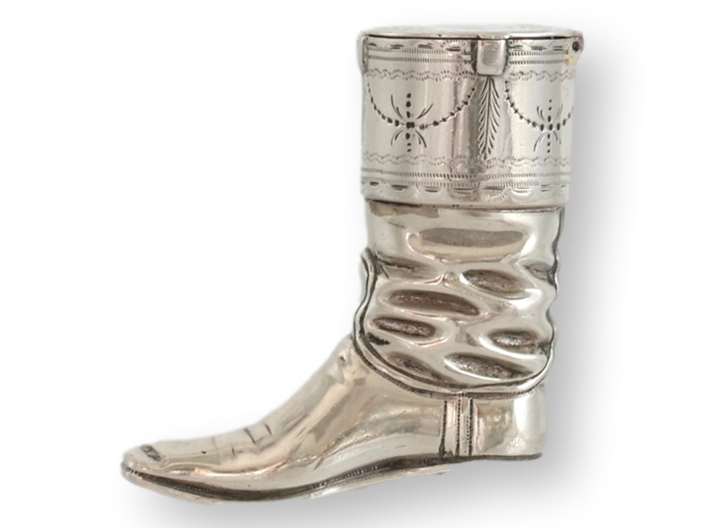 Antique Boot Match Safe  "WH" Monogram