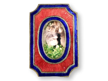 French Art Deco Guilloché Enamel Frame