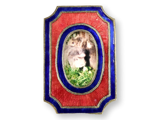 French Art Deco Guilloché Enamel Frame