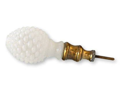 Antique Milk Glass Newel Post Finials,Pr