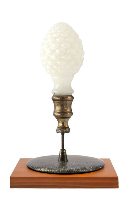 Antique Milk Glass Newel Post Finials,Pr