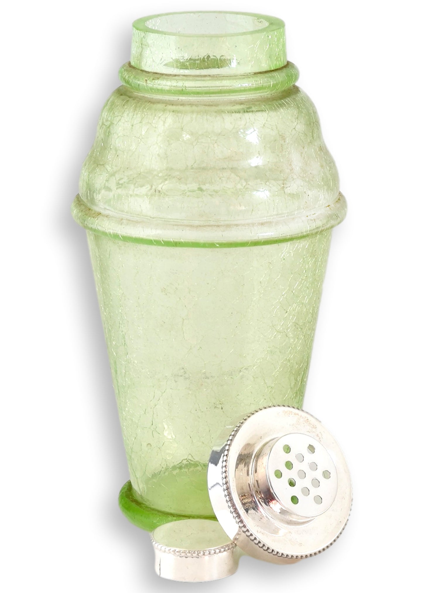 Art Deco Green Glass Cocktail Shaker