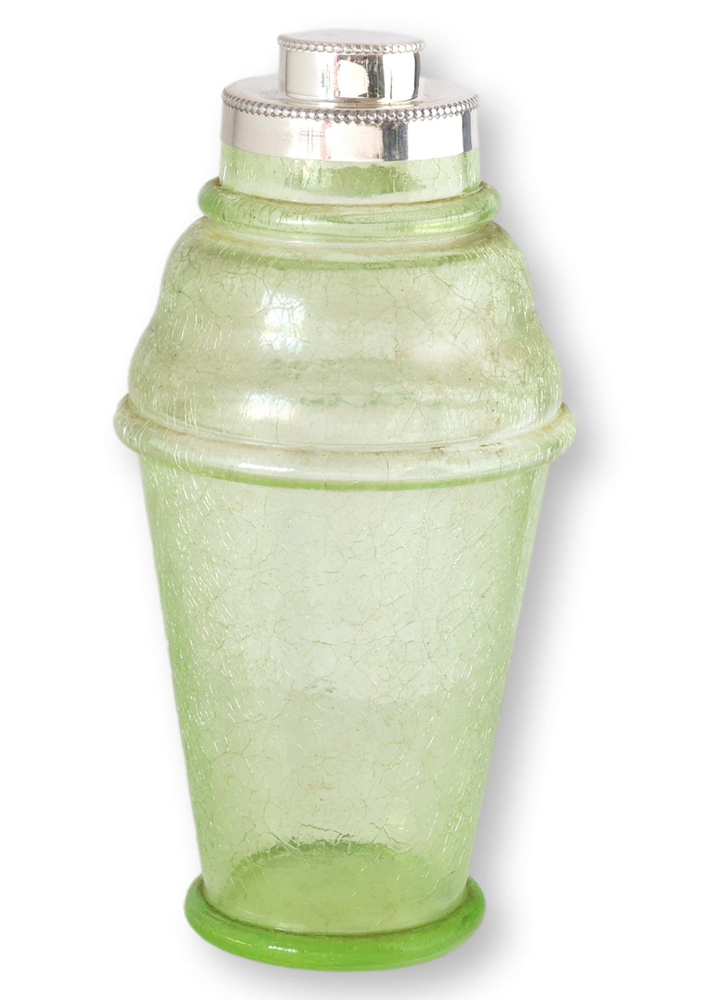 Art Deco Green Glass Cocktail Shaker