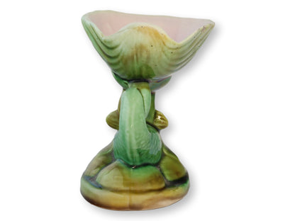 Antique English Majolica Dolphin Dish