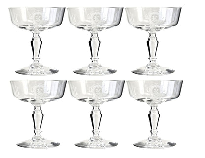 Antique French "B" Champagne Coupes, s/6