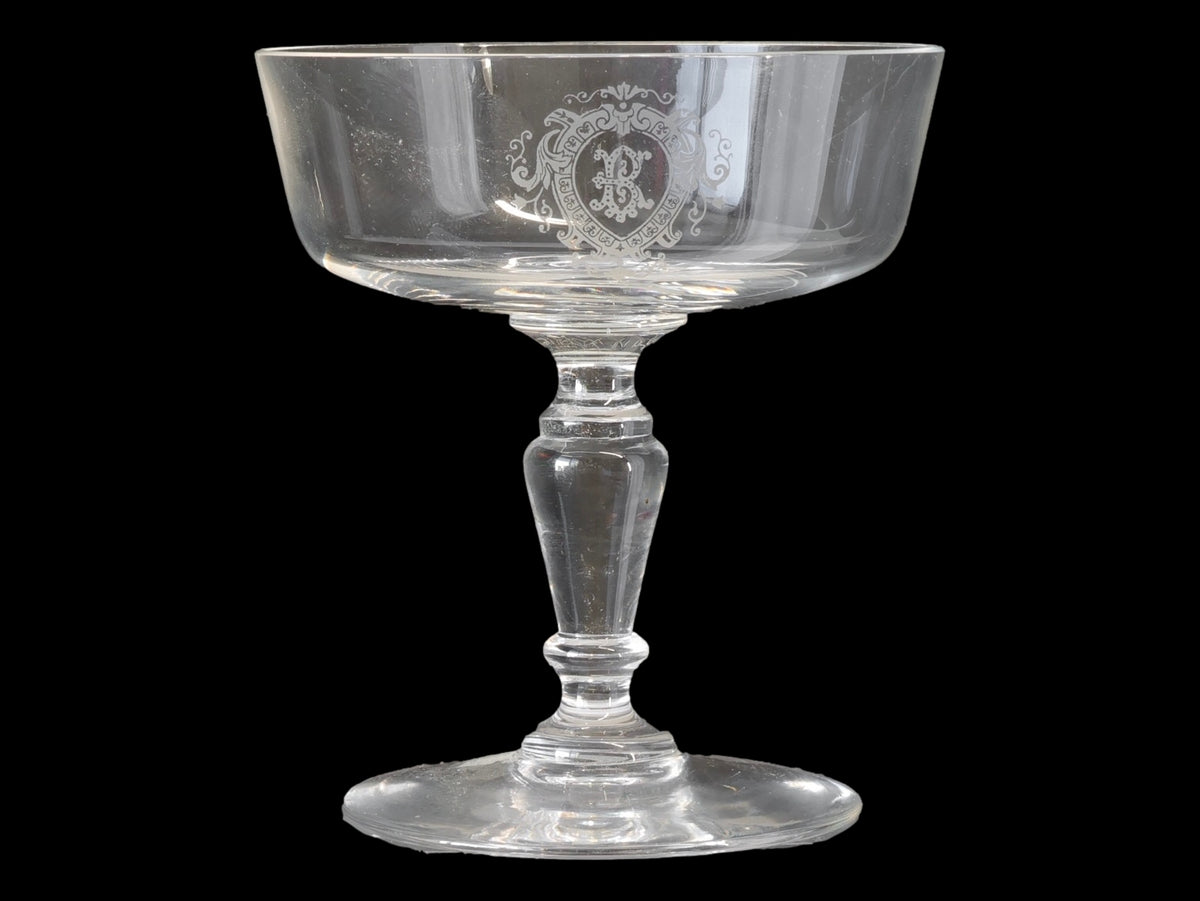 Antique French "B" Champagne Coupes, s/6