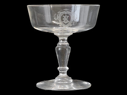 Antique French "B" Champagne Coupes, s/6