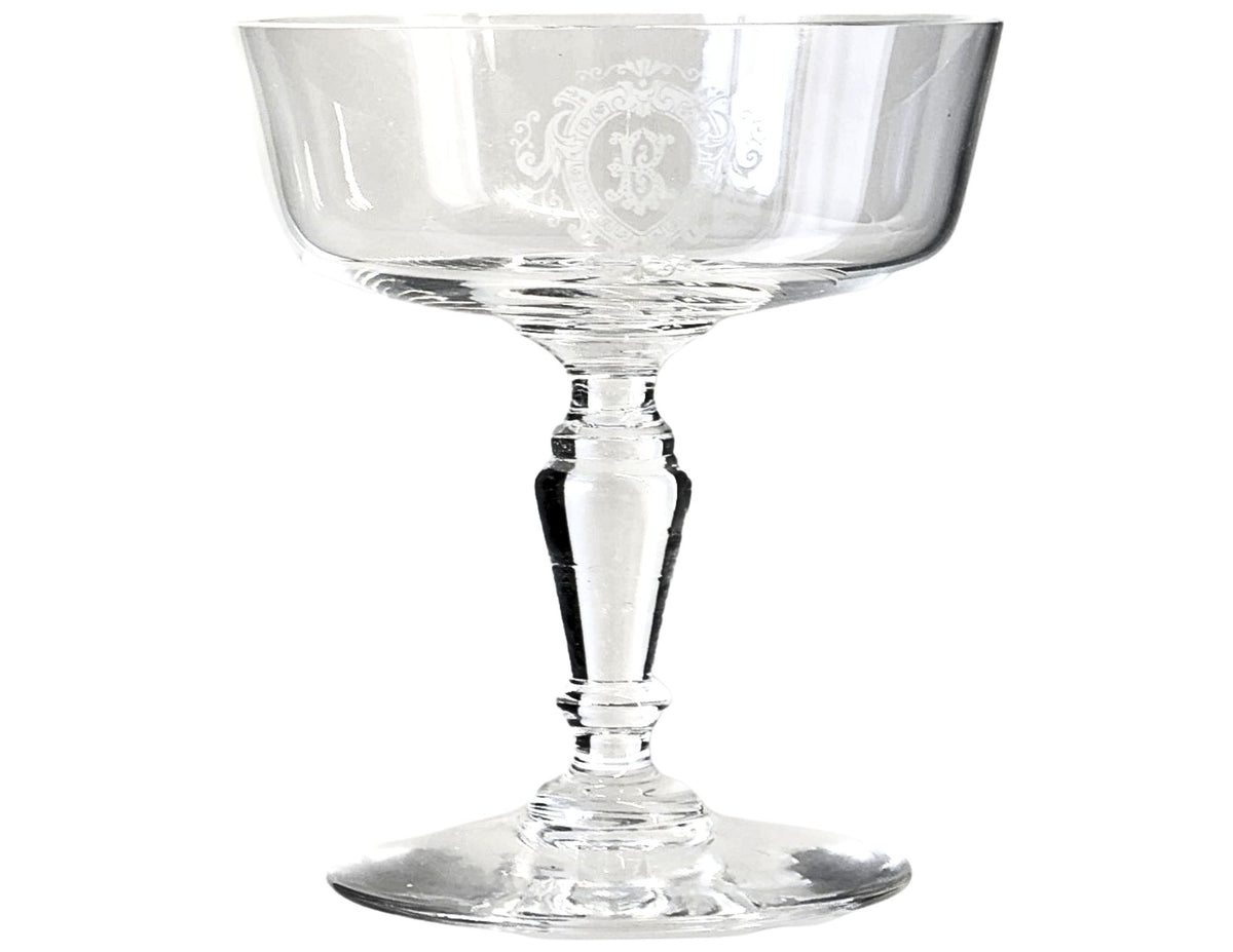 Antique French "B" Champagne Coupes, s/6
