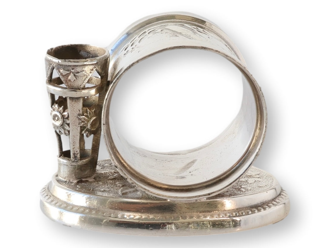 19th-C. Napkin Ring w/ Bud Vase