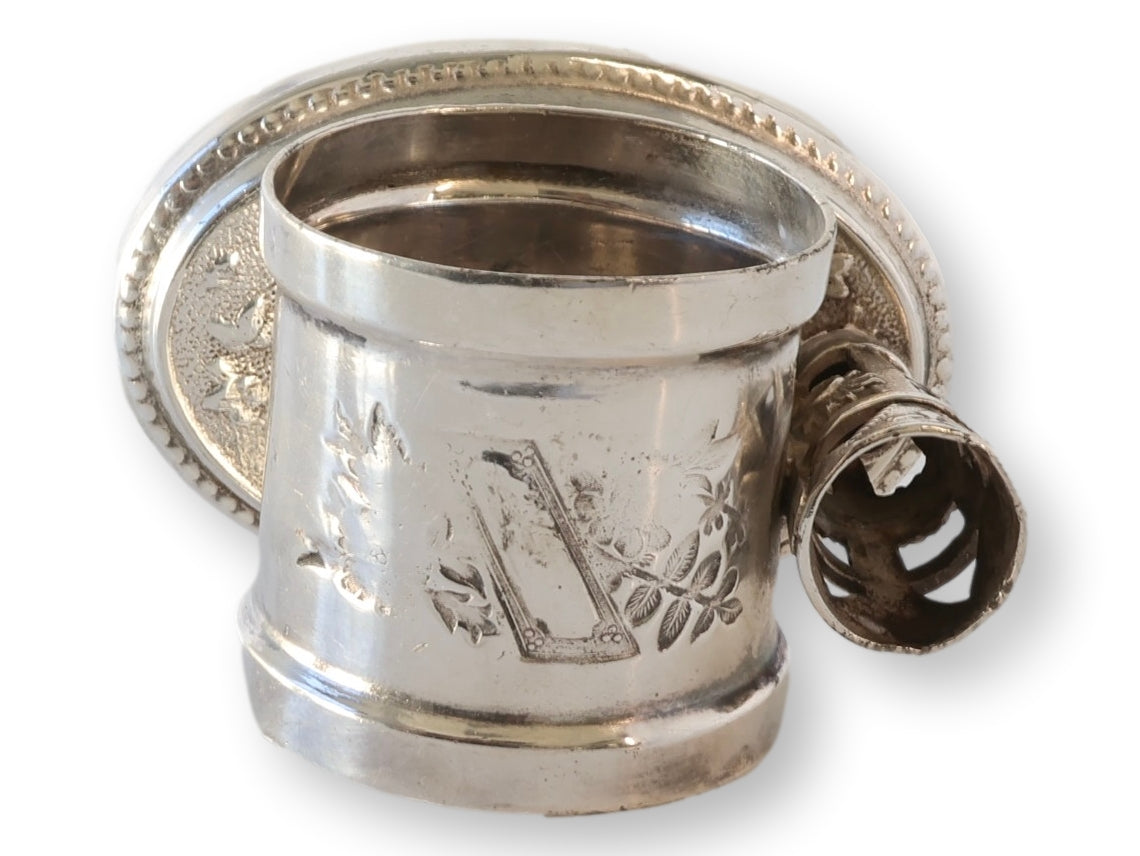 19th-C. Napkin Ring w/ Bud Vase