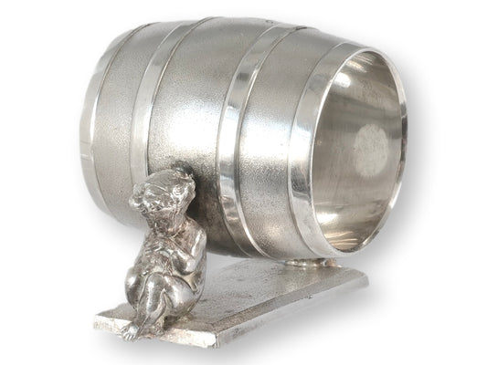 19th-C. Meriden Napkin Ring w/ Cherubs