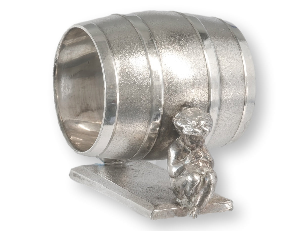 19th-C. Meriden Napkin Ring w/ Cherubs