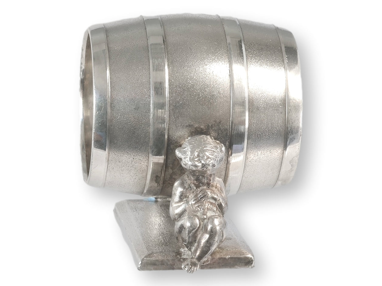 19th-C. Meriden Napkin Ring w/ Cherubs