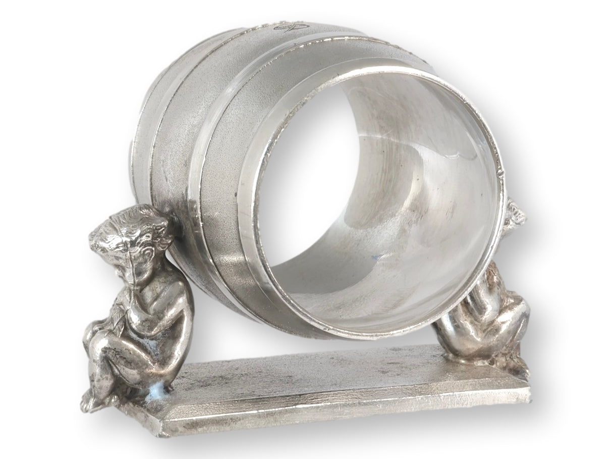 19th-C. Meriden Napkin Ring w/ Cherubs