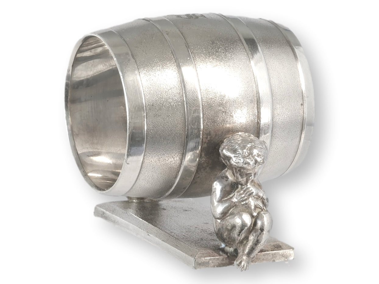 19th-C. Meriden Napkin Ring w/ Cherubs