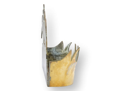 Late 19th English Victorian Brass Crown Wall Pocket