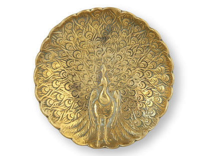 English Brass Peacock Trinket Dish
