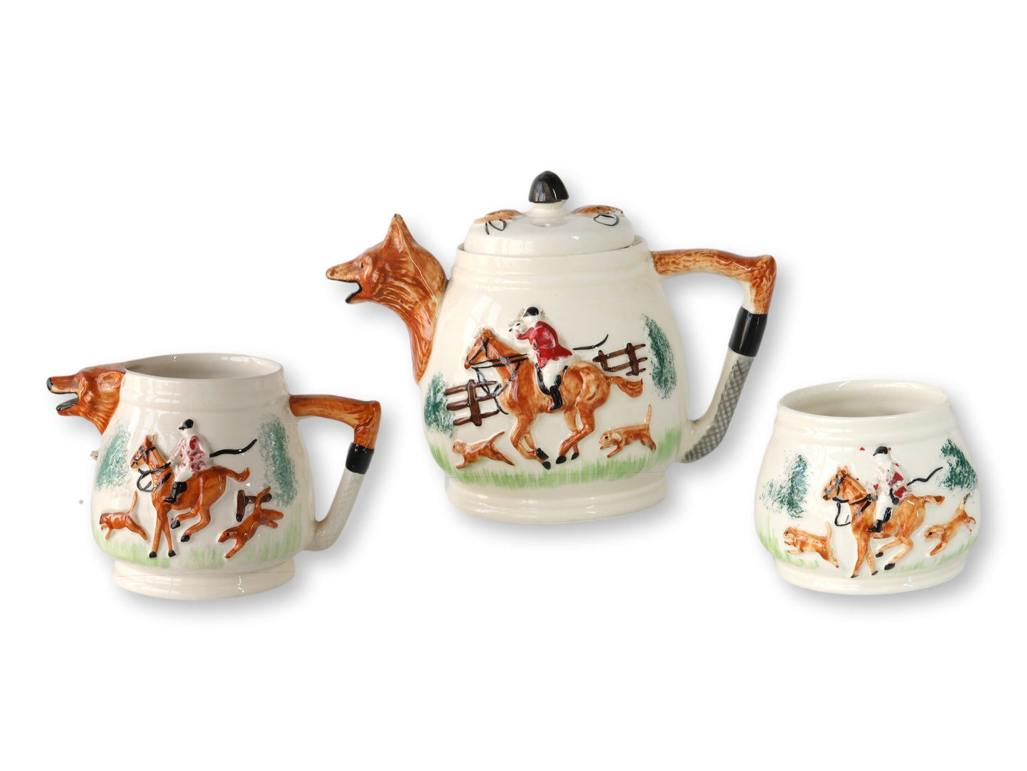 1940s English Fox Hunt Tea Service