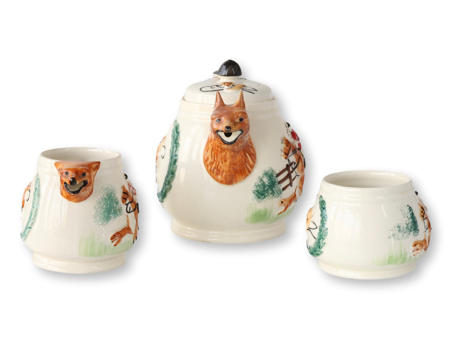 1940s English Fox Hunt Tea Service