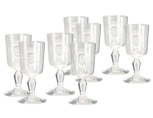 Antique French "B"  Stemware, s/8
