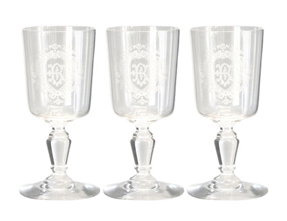 Antique French "B"  Stemware, s/8