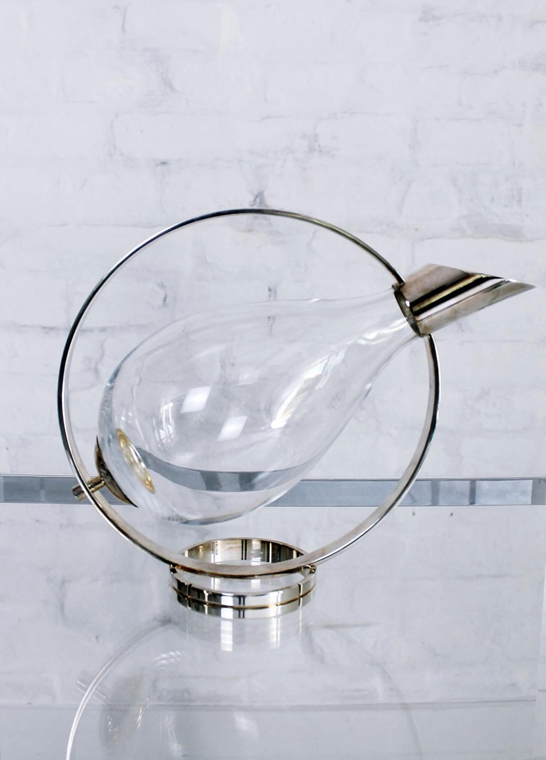 1990s Christofle Modernist Luc Lanel Decanter