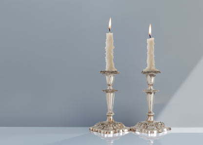 1940s English Sheffield Plate Candleholders