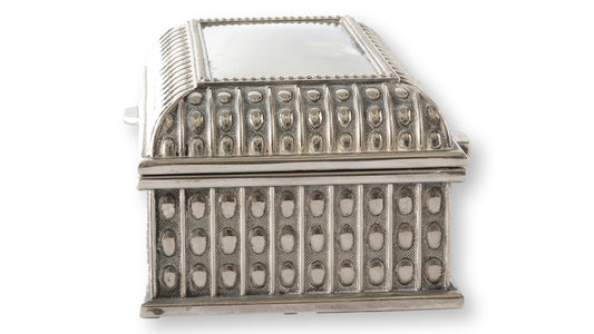 English Beaded Silver-Plate Storage Box