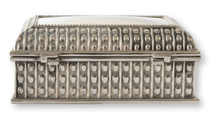 English Beaded Silver-Plate Storage Box