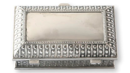 English Beaded Silver-Plate Storage Box