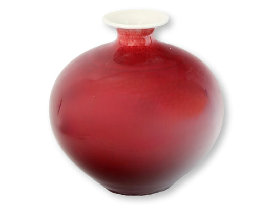 Chinese Flambé Vase in Oxblood Red Glaze