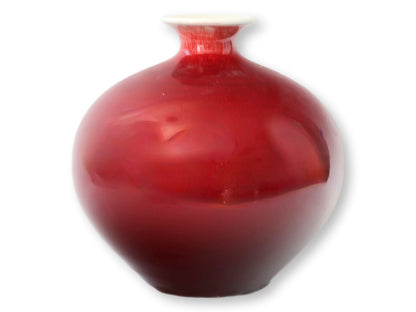 Chinese Flambé Vase in Oxblood Red Glaze