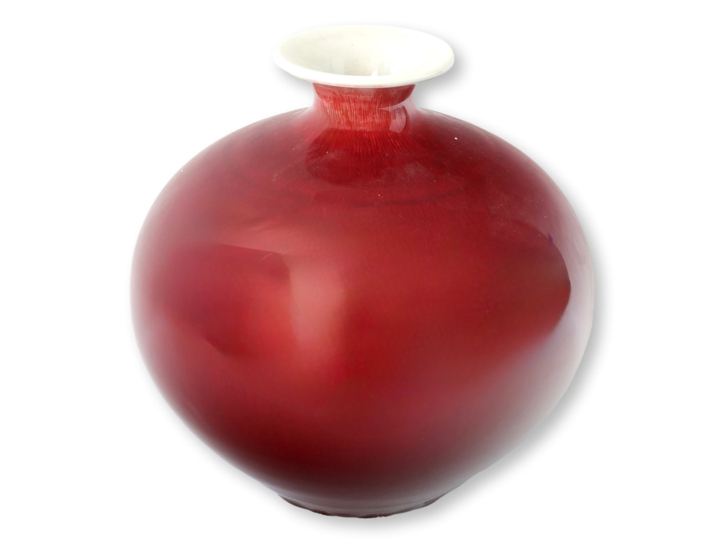 Chinese Flambé Vase in Oxblood Red Glaze