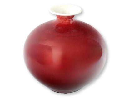 Chinese Flambé Vase in Oxblood Red Glaze