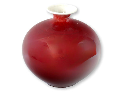 Chinese Flambé Vase in Oxblood Red Glaze