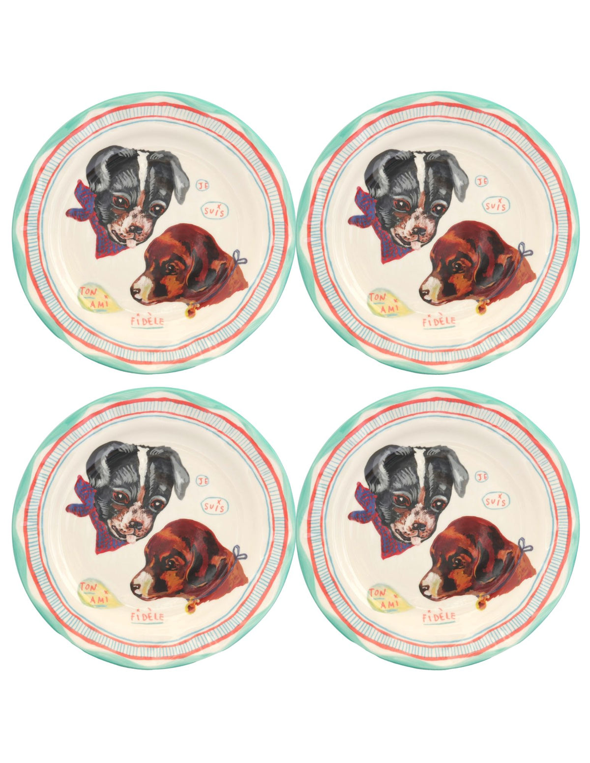 Nathalie Lètè Dinner Plates w/Dogs