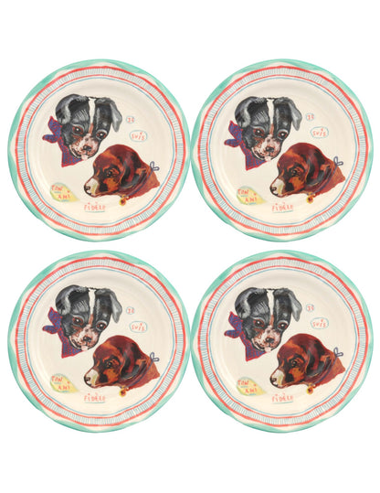 Nathalie Lètè Dinner Plates w/Dogs