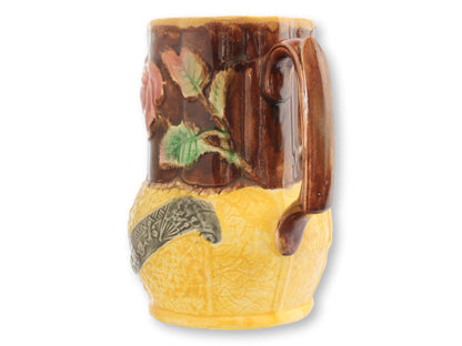 Victorian Majolica Rose & Fern Pitcher