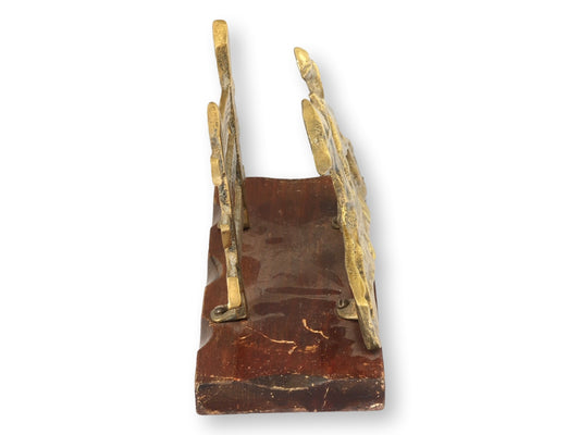Midcentury Brass Horse & Jockey Letter Holder