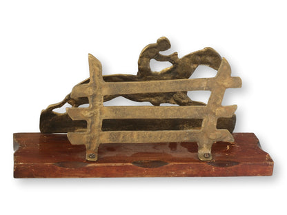 Midcentury Brass Horse & Jockey Letter Holder
