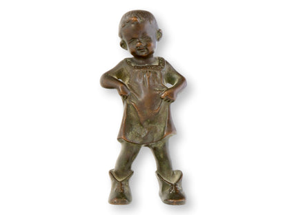 19th-C. Danish Bronze Sculpture of Child