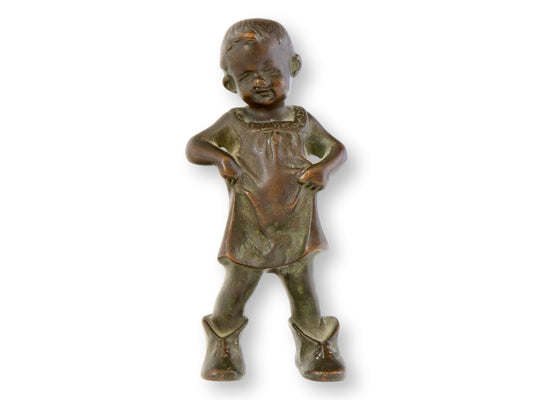 19th-C. Danish Bronze Sculpture of Child